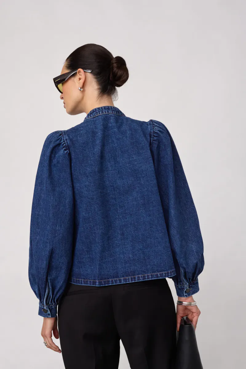 Denice LS Denim Shirt, Used Denim
