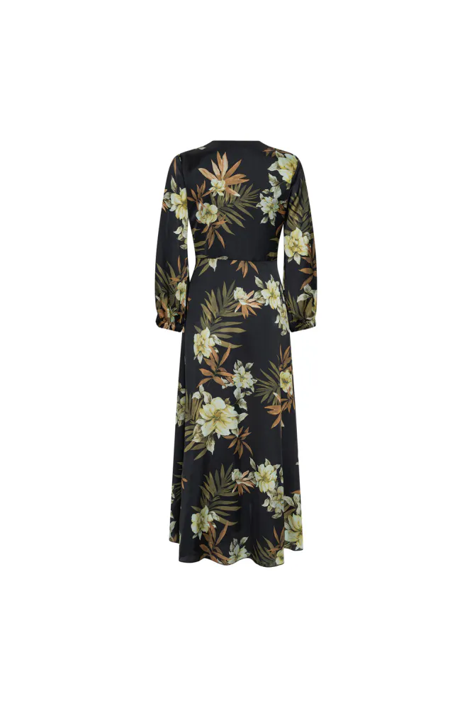 Faye Dress, 3/4 sleeves, Dahlia Flower