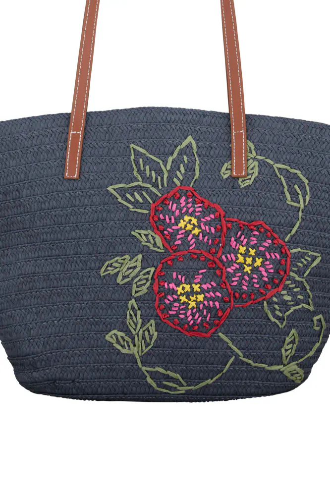 Efloria Strawly Luca Bag, Navy Blue