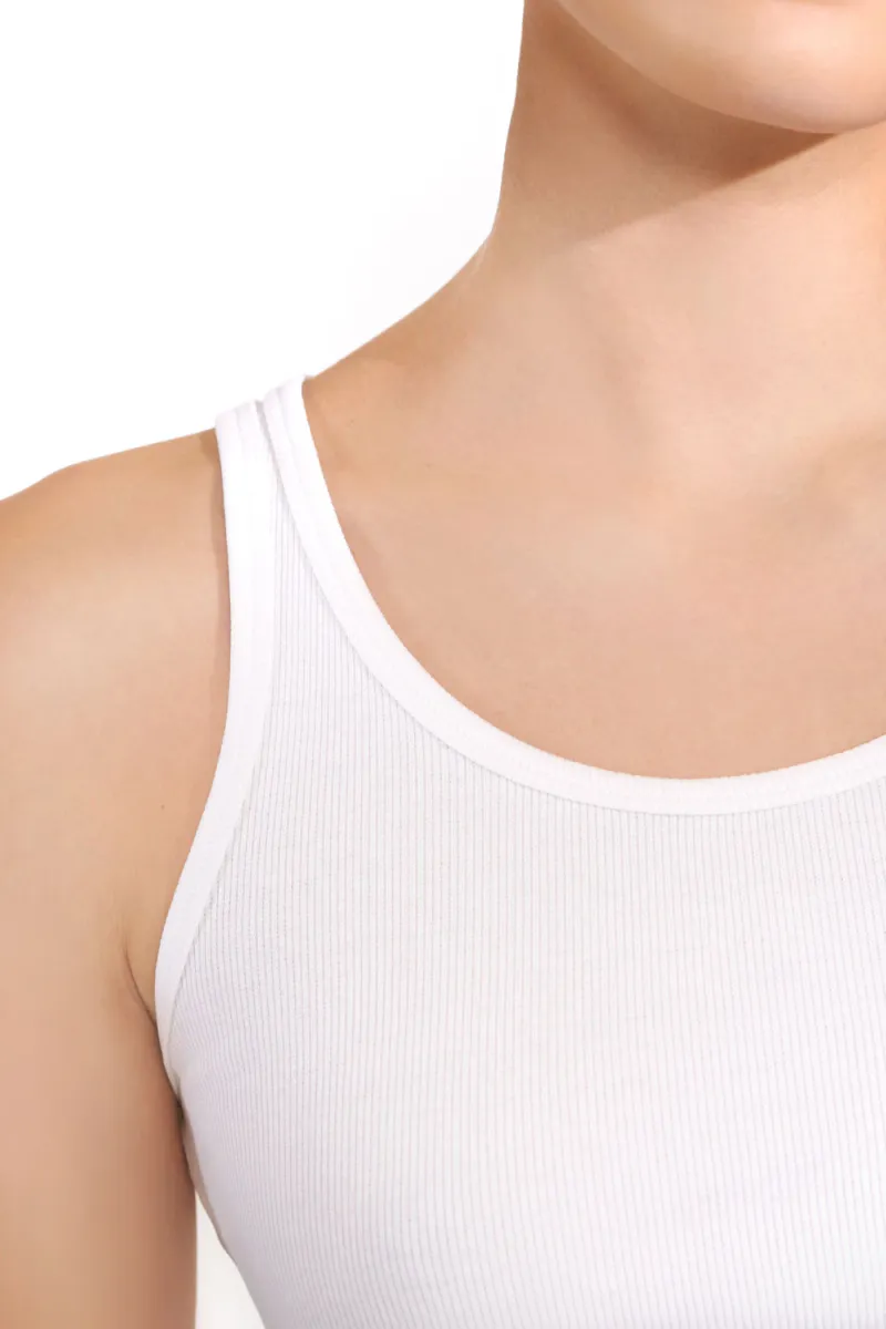 Tank Ribbed, White