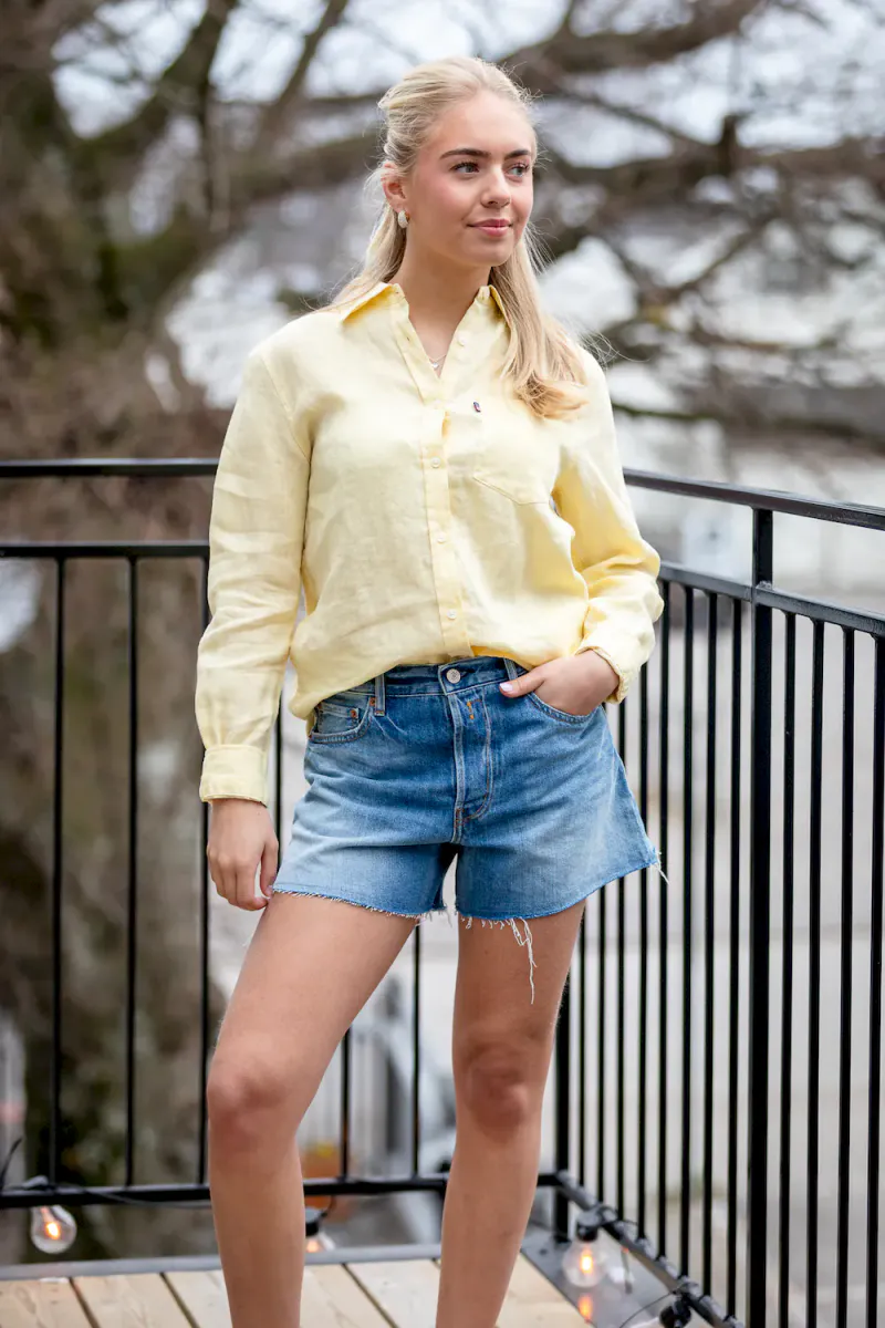 Classic Linen Shirt, Yellow