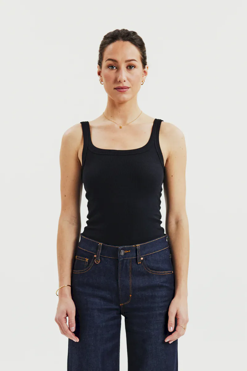 Singlet Ribbed, Black