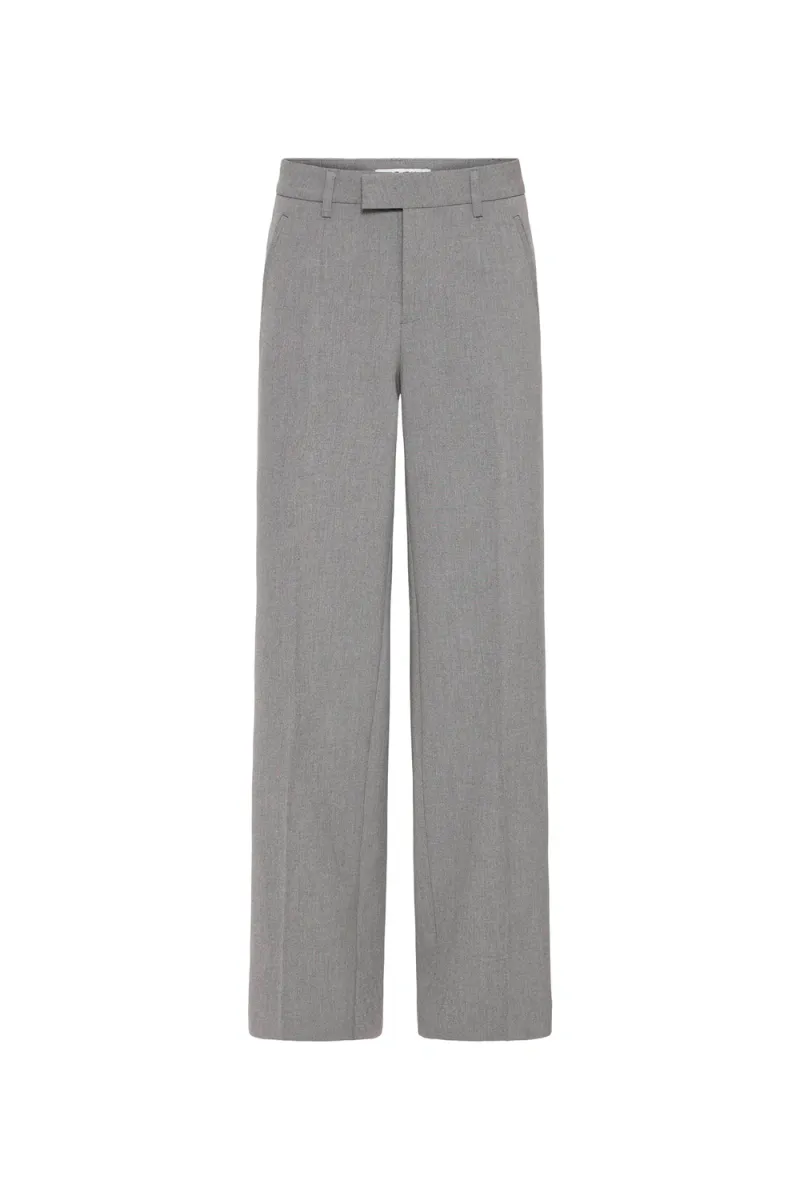 Bindy Melange HW Pant Wide Leg, Medium Grey Melange