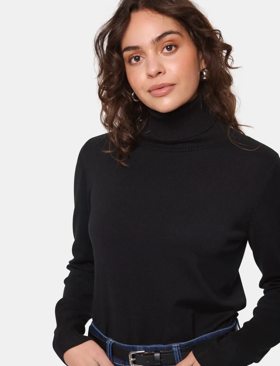 Mila Rollneck Pullover, Black