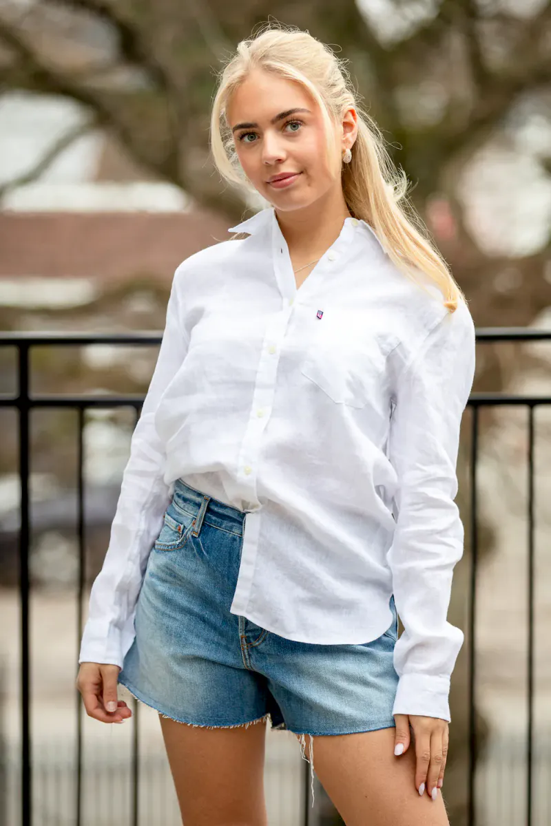 Classic Linen Shirt, White