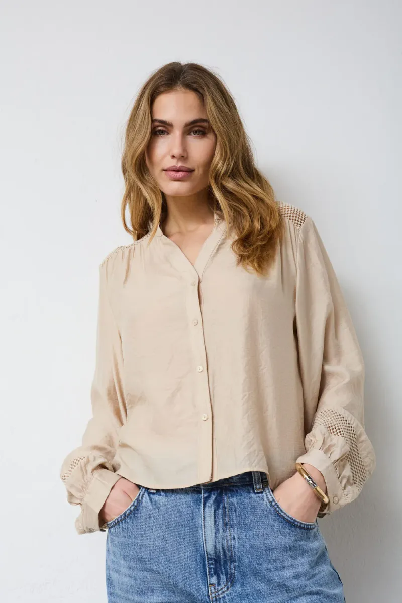 Gwenda V-Shirt, Mink