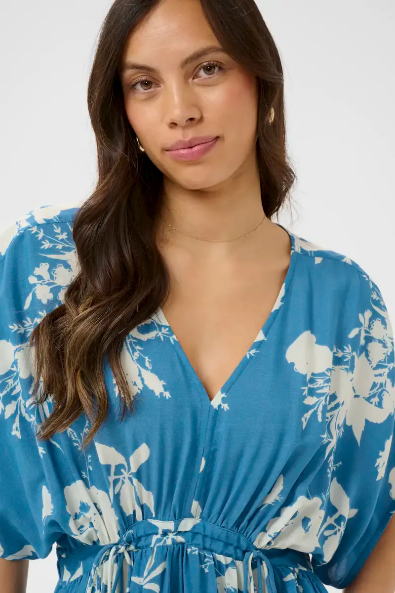 Rasheda Dress, Vallarta Blue Flower Bouquet