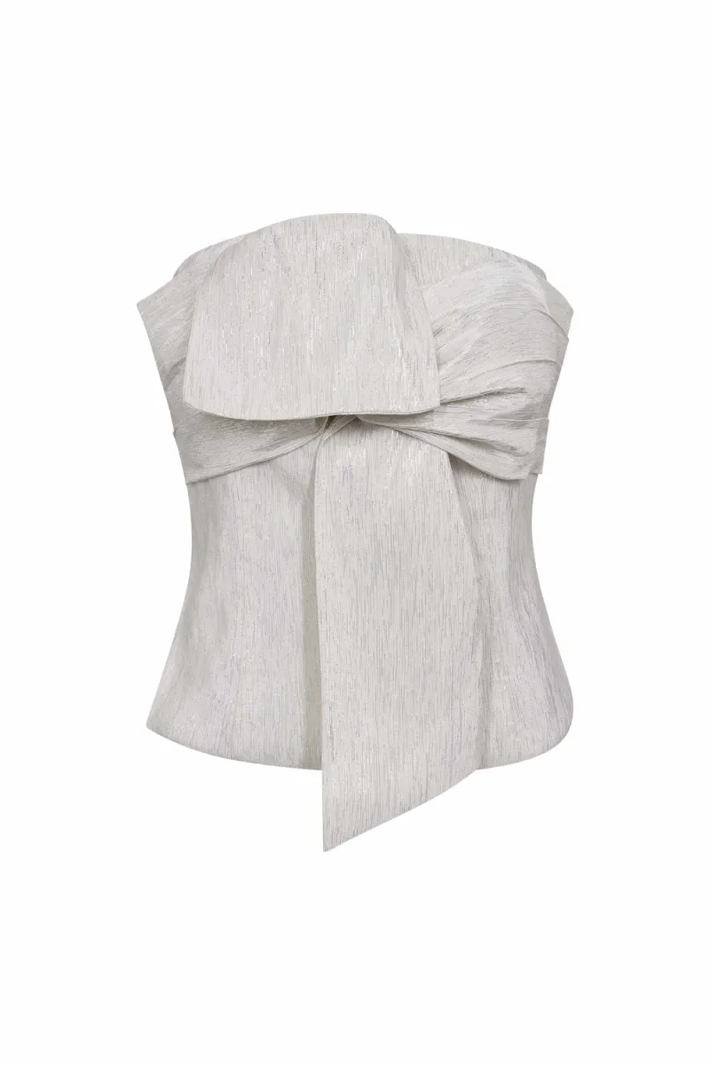 Bia Knot Tube Top, Silver