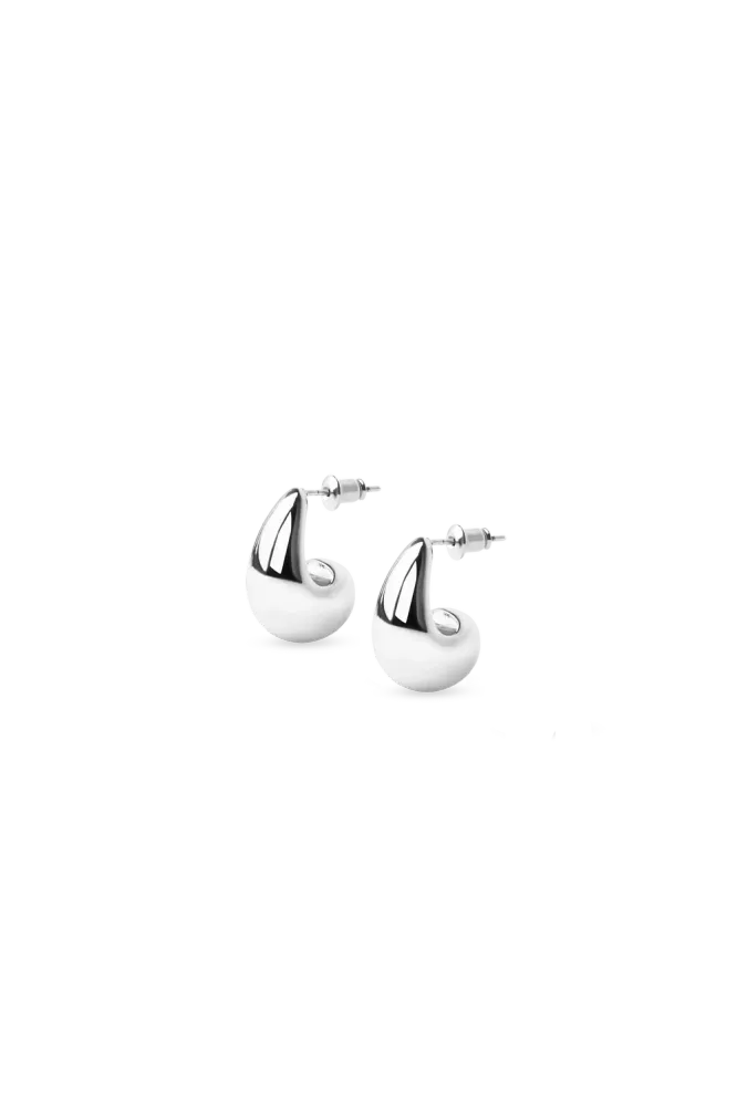 Mini Drop Earrings, Silver