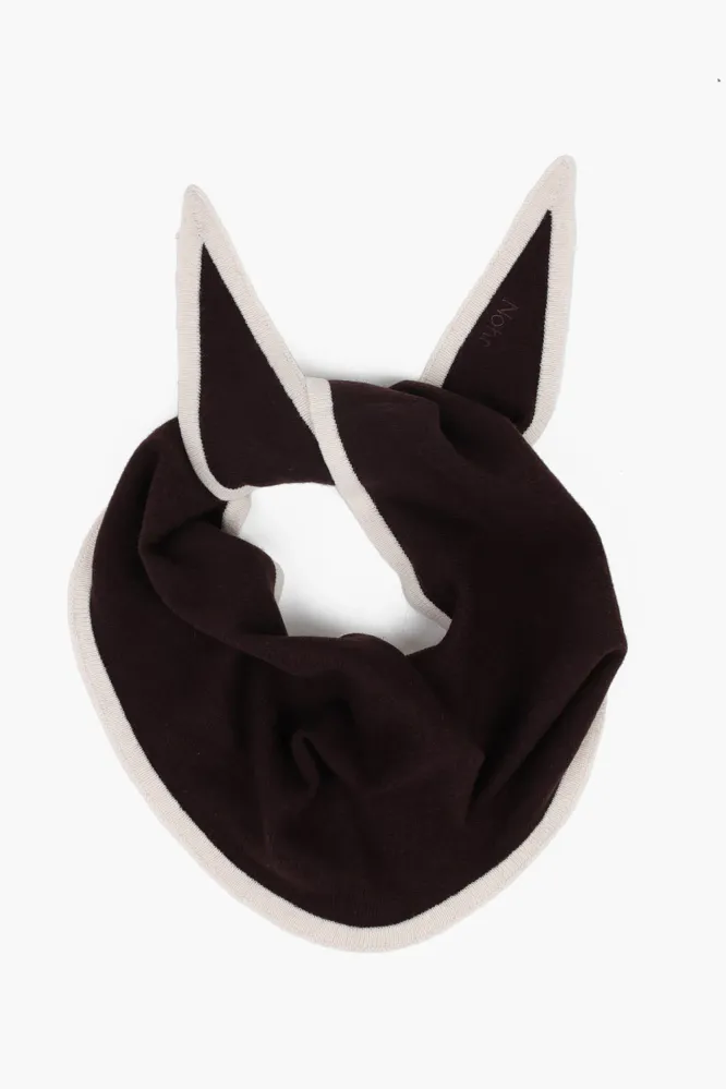 Lara Duo Wool Cashmere Triangle, Mørk brun